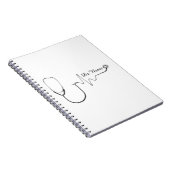 Custom Doctor Name Stethoscope Heartbeat Design ノートブック (右側)