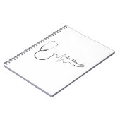 Custom Doctor Name Stethoscope Heartbeat Design ノートブック (左側)