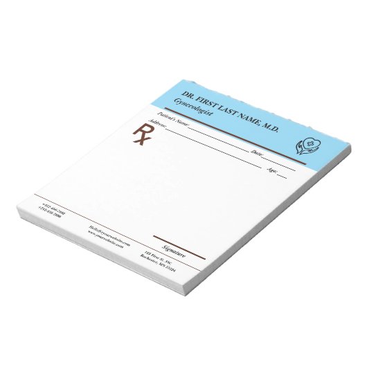 Custom Doctor Prescription Notepad Editable RX Pad ノートパッド (回転)