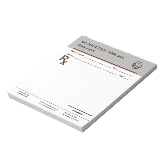 Custom Doctor Prescription Notepad Editable RX Pad ノートパッド (回転)