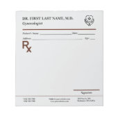 Custom Doctor Prescription Notepad Editable RX Pad ノートパッド (正面)