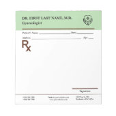Custom Doctor Prescription Notepad Editable RX Pad ノートパッド (正面)
