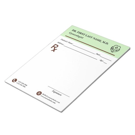 Custom Doctor Prescription Notepad Editable RX Pad ノートパッド (アングル)