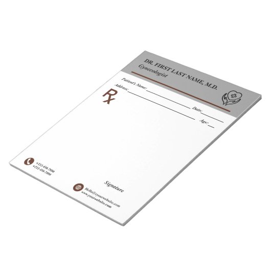 Custom Doctor Prescription Notepad Editable RX Pad ノートパッド (アングル)
