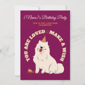 Custom Dog Birthday Party Invite Make A Wish 招待状 (正面)