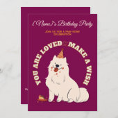 Custom Dog Birthday Party Invite Make A Wish 招待状 (正面/裏面)