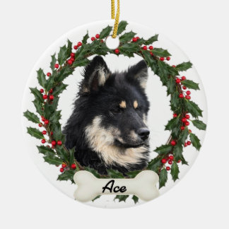 Custom Dog Cat Pet Photo Christmas Ornament セラミックオーナメント