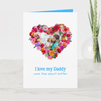 Custom Dog, Cat, Pet Photo Father's Day Rose Heart カード