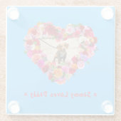 Custom Dog, Cat, Pet Photo Father's Day Rose Heart ガラスコースター (裏面)