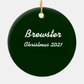 Custom Dog Cat Pet Photo Upload Image Christmas セラミックオーナメント (裏面)