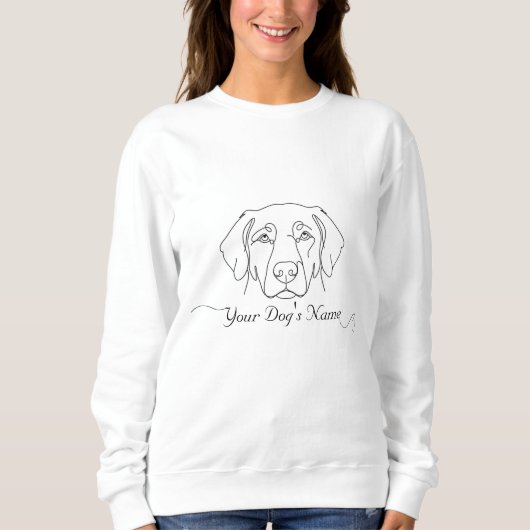 Custom Dog Ear Line Art Sweatshirt | Personalized  スウェットシャツ (正面)