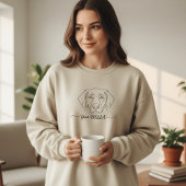 Custom Dog Ear Line Art Sweatshirt | Personalized  スウェットシャツ