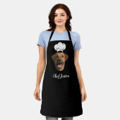 Custom Dog Face & Name Funny Chef Apron エプロン (着用した状態)