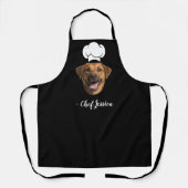 Custom Dog Face & Name Funny Chef Apron エプロン (正面)