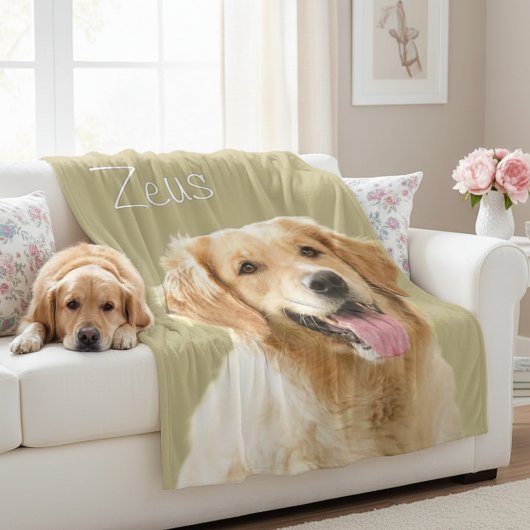 Custom Dog Face Personalized Pet Photo フリースブランケット