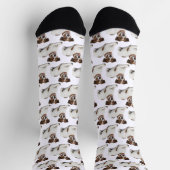 Custom Dog Face Photo Socks with Personalized ソックス (上部)