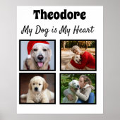 Custom dog four photo collage ポスター (正面)