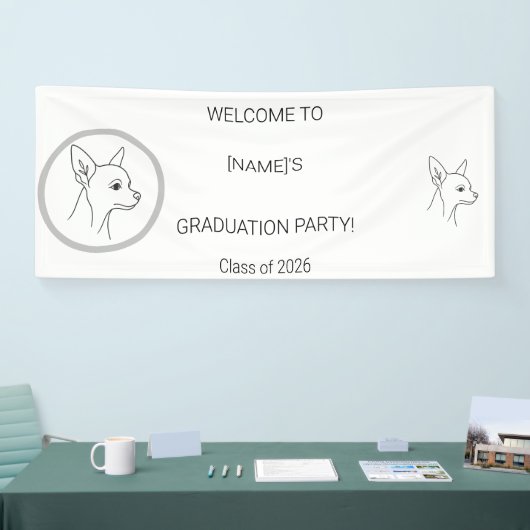Custom Dog Graduate Welcome Banner | Photo & Breed 横断幕 (トレードショー)