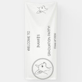 Custom Dog Graduate Welcome Banner | Photo & Breed 横断幕 (縦)