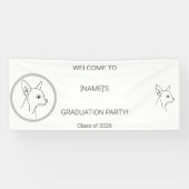 Custom Dog Graduate Welcome Banner | Photo & Breed 横断幕 (横)