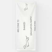Custom Dog Graduate Welcome Banner | Photo & Breed 横断幕 (縦)