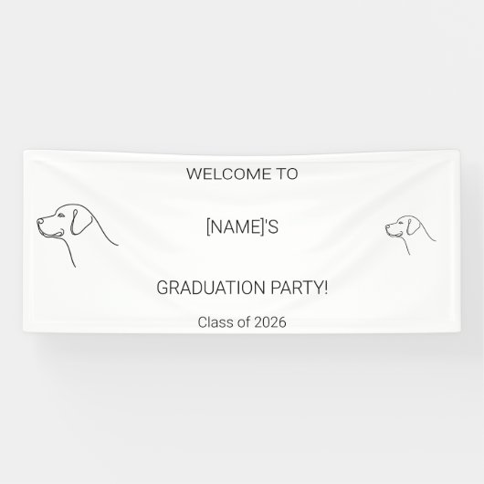 Custom Dog Graduate Welcome Banner | Photo & Breed 横断幕 (横)