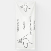 Custom Dog Graduate Welcome Banner | Photo & Breed 横断幕 (縦)