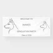 Custom Dog Graduate Welcome Banner | Photo & Breed 横断幕 (横)