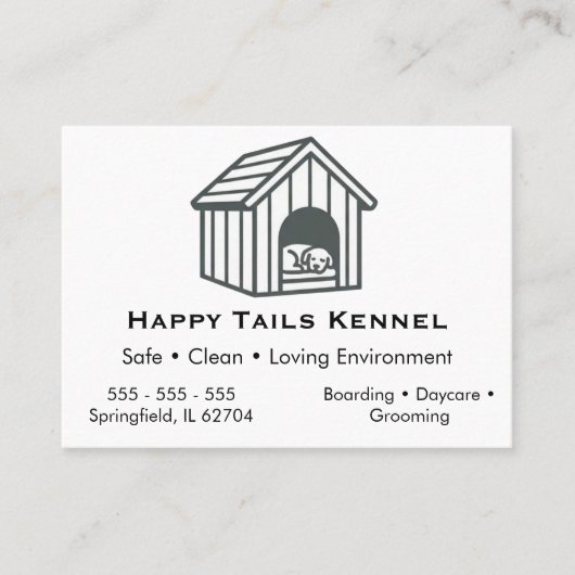 Custom Dog Kennel Business Card  名刺 (正面)