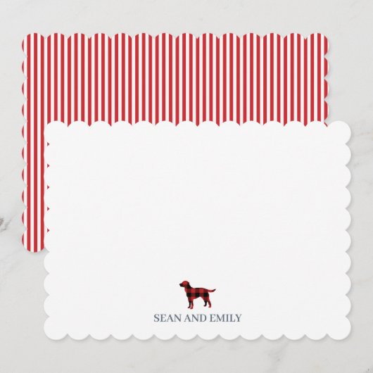 Custom Dog Labrador Stripe Logo Stationary サンキューカード (正面/裏面)