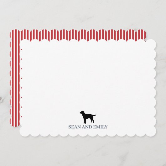 Custom Dog Labrador Stripe Logo Stationary サンキューカード (正面/裏面)