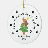 Custom Dog Lover Christmas Ornament - pet parents セラミックオーナメント (左)