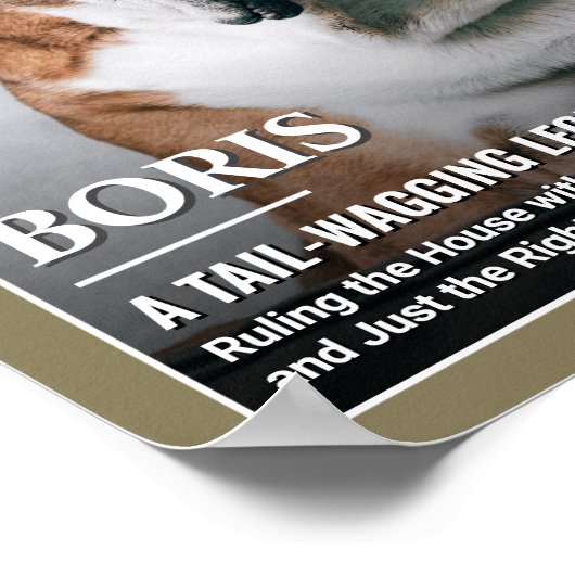 Custom Dog Magazine Cover Template Pet Portrait  ポスター (角)