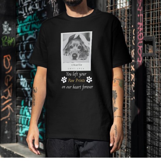 Custom Dog Memorial You Left Your Paw Prints Tシャツ
