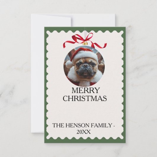 Custom Dog Merry Christmas Photo Card 招待状 (正面)