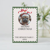 Custom Dog Merry Christmas Photo Card 招待状 (スタンド正面)