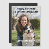 Custom Dog Mom Birthday Photo Magnetic Card (正面/裏面)