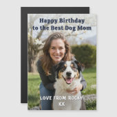 Custom Dog Mom Birthday Photo Magnetic Card (正面/裏面)