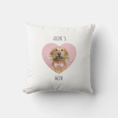 Custom Dog Mom | Personalized Pet Photo Heart クッション (正面)