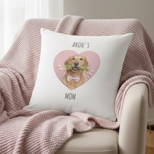 Custom Dog Mom | Personalized Pet Photo Heart クッション