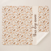 Custom Dog Name Cozy Fleece Blanket Corgi Pattern シェルパブランケット (正面(横))