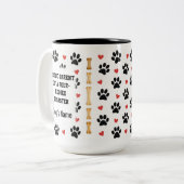 Custom Dog Name Photo Gift ツートーンマグカップ (正面左)