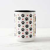 Custom Dog Name Photo Gift ツートーンマグカップ (中央)