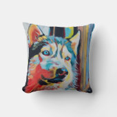Custom Dog Painting - Gift for Husky Lovers クッション (正面)
