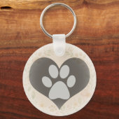 Custom Dog Paw Prints Memorial キーホルダー (裏面)