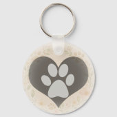 Custom Dog Paw Prints Memorial キーホルダー (裏面)