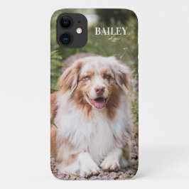 Custom Dog Photo and Name Personalized Pet iPhone 11 ケース
