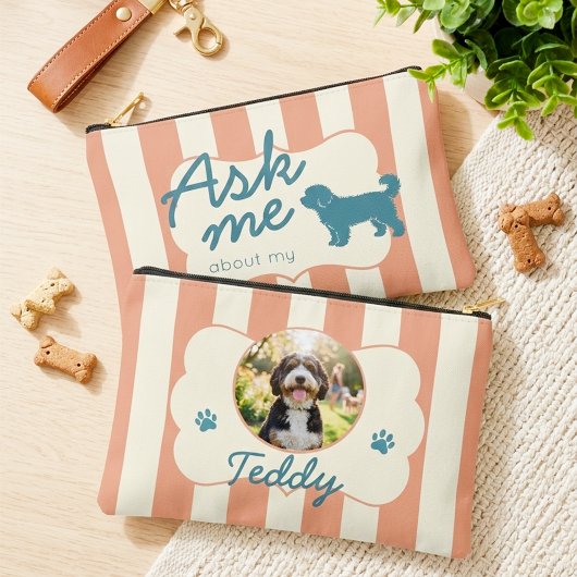 Custom Dog Photo Bernedoodle Mom Gift Pouch アクセサリーポーチ