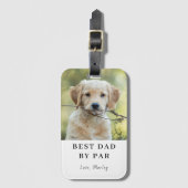 Custom Dog Photo Best Dad By Par Personalized ラゲッジタグ (正面縦)