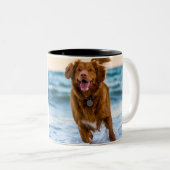 Custom Dog Photo Best DOG Dad Ever personalized ツートーンマグカップ (正面右)